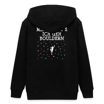 Bouldern Klettern Lustig Spruch Kletterwand Lustig - Teenager Organic Kapuzenjacke Mini Cultivator von Stanley/Stella - Schwarz - Hinten - AI Model Teenager Male light (155cm)