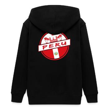 Peru Kreis in den Nationalfarben - Teenager Organic Kapuzenjacke Mini Cultivator von Stanley/Stella - Schwarz - Hinten - AI Model Teenager Male light (155cm)