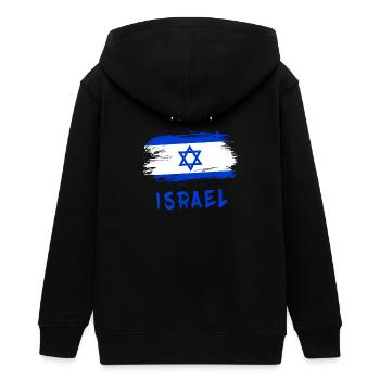 Team Israel / Flagge - Teenager Organic Kapuzenjacke Mini Cultivator von Stanley/Stella - Schwarz - Hinten - AI Model Teenager Male light (155cm)