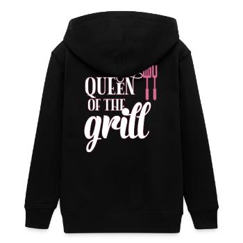 Grillen Königin - Teenager Organic Kapuzenjacke Mini Cultivator von Stanley/Stella - Schwarz - Hinten - AI Model Teenager Male light (155cm)