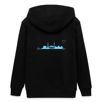 Berlin Heartbeat EKG Spree capital - Veste à capuche ado bio Stanley/Stella - noir - Dos - AI Model Teenager Male light (155cm)
