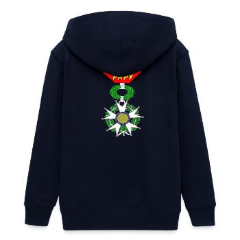 super papy - Teens Organic Zip-up Hoodie by Stanley/Stella - navy - Back - AI Model Teenager Male light (155cm)