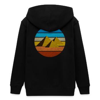 Egypte pyramide rétro idée cadeau vintage Le Caire - Veste à capuche ado bio Stanley/Stella - noir - Dos - AI Model Teenager Male light (155cm)