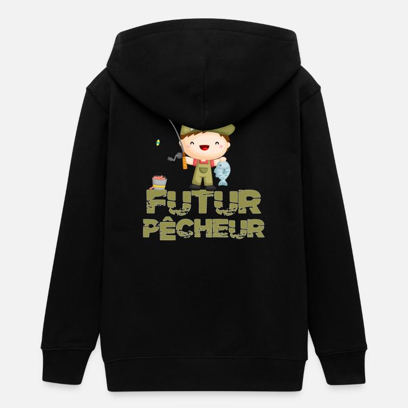 futur pêcheur enfant pêche - Veste à capuche ado bio Stanley/Stella - noir