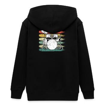 Schlagzeuger Schlagzeug - Teenager Organic Kapuzenjacke Mini Cultivator von Stanley/Stella - Schwarz - Hinten - AI Model Teenager Male light (155cm)
