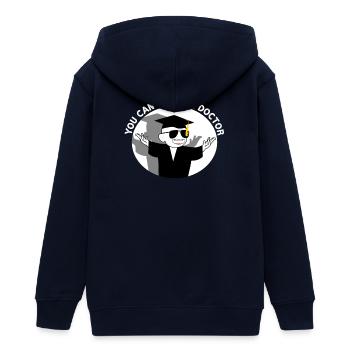 Smiling Student You Can Call Me Doctor Cool - Teens Organic Zip-up Hoodie by Stanley/Stella - navy - Back - AI Model Teenager Male light (155cm)