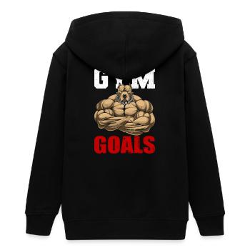 Gym Goals - Teenager Organic Kapuzenjacke Mini Cultivator von Stanley/Stella - Schwarz - Hinten - AI Model Teenager Male light (155cm)