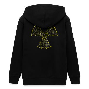 Logo Trèfle radioactif Manip radio Radiologie - Veste à capuche ado bio Stanley/Stella - noir - Dos - AI Model Teenager Male light (155cm)