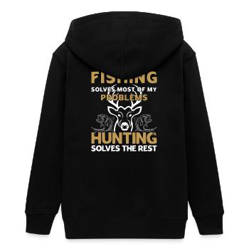 Lustige Jagd Zitat Jagd und Angeln - Teenager Organic Kapuzenjacke Mini Cultivator von Stanley/Stella - Schwarz - Hinten - AI Model Teenager Male light (155cm)