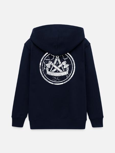 Signes de corporation Charpentier Rond dans le look used - Veste à capuche ado bio Stanley/Stella - noir