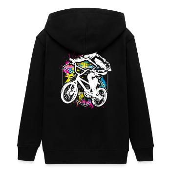 Farbiges Bmx Rad - Buntes Bmx Fahrrad - Farbenfroh - Teenager Organic Kapuzenjacke Mini Cultivator von Stanley/Stella - Schwarz - Hinten - AI Model Teenager Male light (155cm)