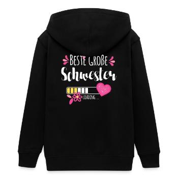 Beste Große Schwester Loading - Teenager Organic Kapuzenjacke Mini Cultivator von Stanley/Stella - Schwarz - Hinten - AI Model Teenager Male light (155cm)