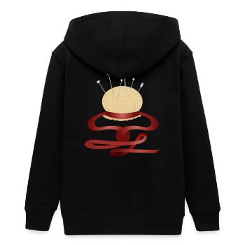 nostalgic pincushion with pins - Teens Organic Zip-up Hoodie by Stanley/Stella - black - Back - AI Model Teenager Male light (155cm)