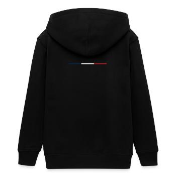 Filigrane Trikolore – französische Nationalfarben - Teenager Organic Kapuzenjacke Mini Cultivator von Stanley/Stella - Schwarz - Hinten - AI Model Teenager Male light (155cm)