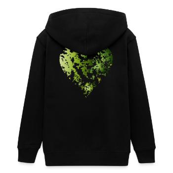 grünes Blätterdach eines Waldes in Herz Form - Teenager Organic Kapuzenjacke Mini Cultivator von Stanley/Stella - Schwarz - Hinten - AI Model Teenager Male light (155cm)