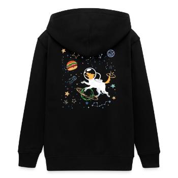 Explorateur de l’espace avec l’astronaute Fox - Veste à capuche ado bio Stanley/Stella - noir - Dos - AI Model Teenager Male light (155cm)