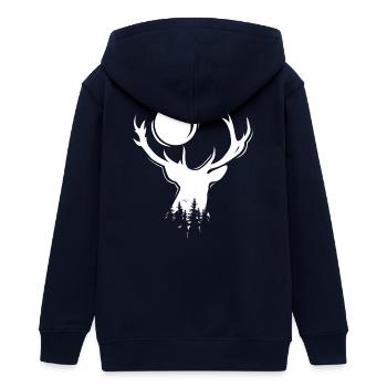 Elch Symbol Mond Hirsch Abend Wald Icon Grafik - Teenager Organic Kapuzenjacke Mini Cultivator von Stanley/Stella - Navy - Hinten - AI Model Teenager Male light (155cm)
