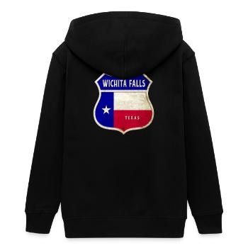 Wichita Falls Texas Drapeaux à armoiries - Veste à capuche ado bio Stanley/Stella - noir - Dos - AI Model Teenager Male light (155cm)