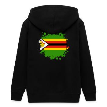 blob de drapeaux du Zimbabwe - Veste à capuche ado bio Stanley/Stella - noir - Dos - AI Model Teenager Male light (155cm)