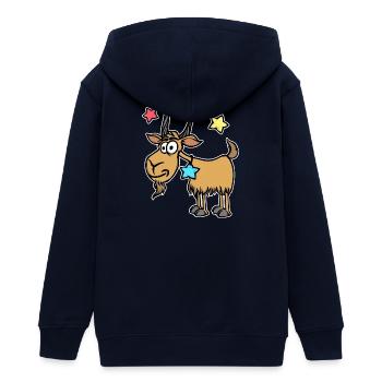 Capricorn Stars Esoteric Zodiac Galaxy - Teens Organic Zip-up Hoodie by Stanley/Stella - navy - Back - AI Model Teenager Male light (155cm)