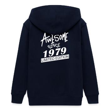 1979 - Teenager Organic Kapuzenjacke Mini Cultivator von Stanley/Stella - Navy - Hinten - AI Model Teenager Male light (155cm)
