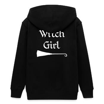 sprüche, Hexenbesen, Halloween Outfit, Tochter - Teenager Organic Kapuzenjacke Mini Cultivator von Stanley/Stella - Schwarz - Hinten - AI Model Teenager Male light (155cm)