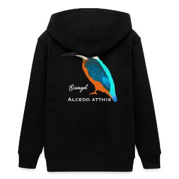 Eisvogel, wissenschaftliche / deutsche Bezeichnung - Teenager Organic Kapuzenjacke Mini Cultivator von Stanley/Stella - Schwarz - Hinten - AI Model Teenager Male light (155cm)