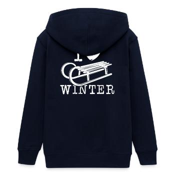 i love winter Schnee Schlitten Herz Liebe Symbol - Teenager Organic Kapuzenjacke Mini Cultivator von Stanley/Stella - Navy - Hinten - AI Model Teenager Male light (155cm)