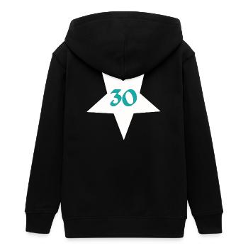 was zum schenken, 30 sternmotiv - Teenager Organic Kapuzenjacke Mini Cultivator von Stanley/Stella - Schwarz - Hinten - AI Model Teenager Male light (155cm)