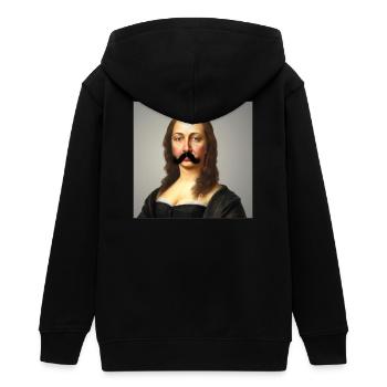 Mona lisa avec une moustache! - Veste à capuche ado bio Stanley/Stella - noir - Dos - AI Model Teenager Male light (155cm)