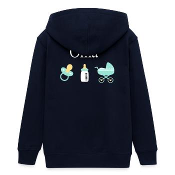 Oma 2023 Geburt Junge Vorlage personalisierbar - Teenager Organic Kapuzenjacke Mini Cultivator von Stanley/Stella - Navy - Hinten - AI Model Teenager Male light (155cm)