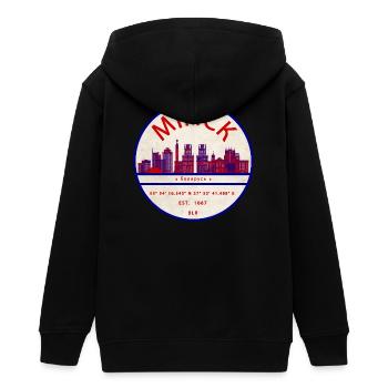 Minsk Skyline Emblem Koordinaten - Teenager Organic Kapuzenjacke Mini Cultivator von Stanley/Stella - Schwarz - Hinten - AI Model Teenager Male light (155cm)