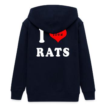 J'adore les rats - Veste à capuche ado bio Stanley/Stella - marine - Dos - AI Model Teenager Male light (155cm)