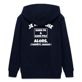 je suis retraité, je suis retraitée - Veste à capuche ado bio Stanley/Stella - marine - Dos - AI Model Teenager Male light (155cm)