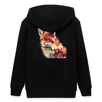 Fuchs - Geometrisches Tier Print - Teenager Organic Kapuzenjacke Mini Cultivator von Stanley/Stella - Schwarz - Hinten - AI Model Teenager Male light (155cm)