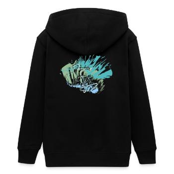 Your skater style for the halfpipe - Teens Organic Zip-up Hoodie by Stanley/Stella - black - Back - AI Model Teenager Male light (155cm)