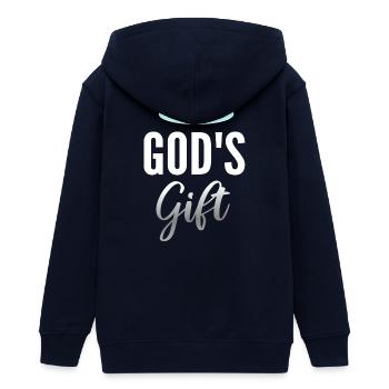 Gottes Geschenk mit Heiligenschein - Teenager Organic Kapuzenjacke Mini Cultivator von Stanley/Stella - Navy - Hinten - AI Model Teenager Male light (155cm)