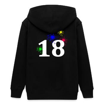 unisex, 18 Feuerwerk sternenmuster - Teenager Organic Kapuzenjacke Mini Cultivator von Stanley/Stella - Schwarz - Hinten - AI Model Teenager Male light (155cm)