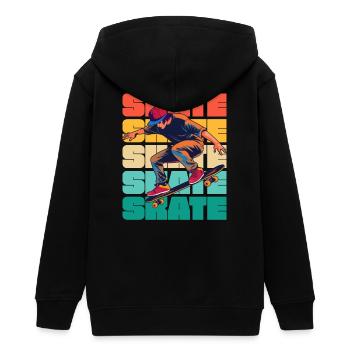 Skateboarding Cool Skater Boy Bunt - Teenager Organic Kapuzenjacke Mini Cultivator von Stanley/Stella - Schwarz - Hinten - AI Model Teenager Male light (155cm)
