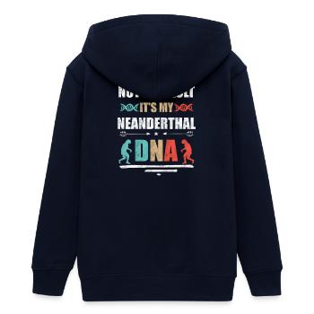 Nicht meine Schuld. Ist meine Neandertaler DNA - Teenager Organic Kapuzenjacke Mini Cultivator von Stanley/Stella - Navy - Hinten - AI Model Teenager Male light (155cm)