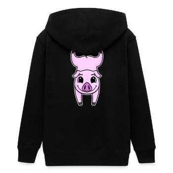 Handstand Pig Gymnastics Headstand Gymnastics - Veste à capuche ado bio Stanley/Stella - noir - Dos - AI Model Teenager Male light (155cm)
