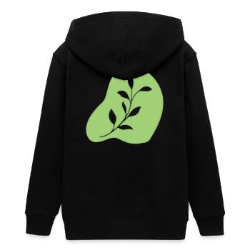 Leaves - Teens Organic Zip-up Hoodie by Stanley/Stella - black - Back - AI Model Teenager Male light (155cm)