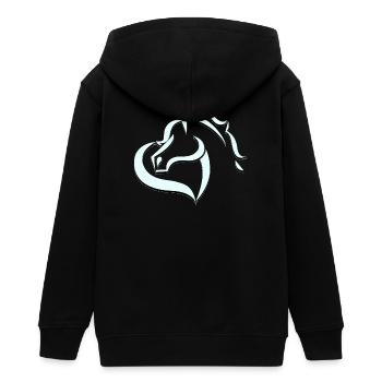 Tannis Ausritte logo hellblau schwarz ohne Name - Teenager Organic Kapuzenjacke Mini Cultivator von Stanley/Stella - Schwarz - Hinten - AI Model Teenager Male light (155cm)
