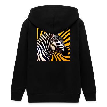 Zebra - Teens Organic Zip-up Hoodie by Stanley/Stella - black - Back - AI Model Teenager Male light (155cm)