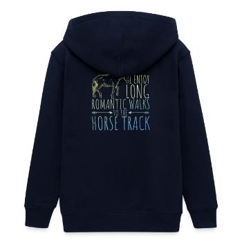 Pferderennen - Teenager Organic Kapuzenjacke Mini Cultivator von Stanley/Stella - Navy - Hinten - AI Model Teenager Male light (155cm)
