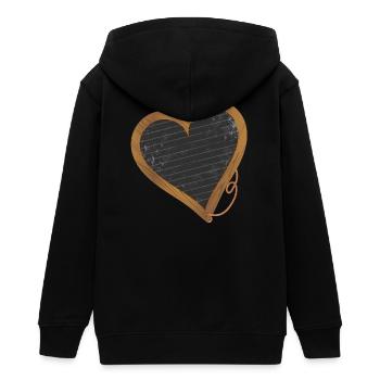 schwarze Schiefertafel in Herzform für Schulanfang - Teenager Organic Kapuzenjacke Mini Cultivator von Stanley/Stella - Schwarz - Hinten - AI Model Teenager Male light (155cm)