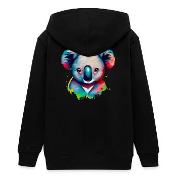 Koala - Teenager Organic Kapuzenjacke Mini Cultivator von Stanley/Stella - Schwarz - Hinten - AI Model Teenager Male light (155cm)