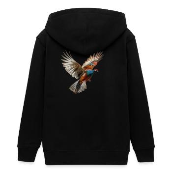 Pheasant Gift Bird Nature Animal Partridge Quail - Teens Organic Zip-up Hoodie by Stanley/Stella - black - Back - AI Model Teenager Male light (155cm)