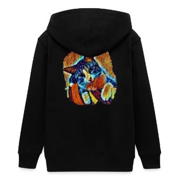 Lukas - Teenager Organic Kapuzenjacke Mini Cultivator von Stanley/Stella - Schwarz - Hinten - AI Model Teenager Male light (155cm)