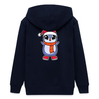 Pinguin Weihnachten - Teenager Organic Kapuzenjacke Mini Cultivator von Stanley/Stella - Navy - Hinten - AI Model Teenager Male light (155cm)